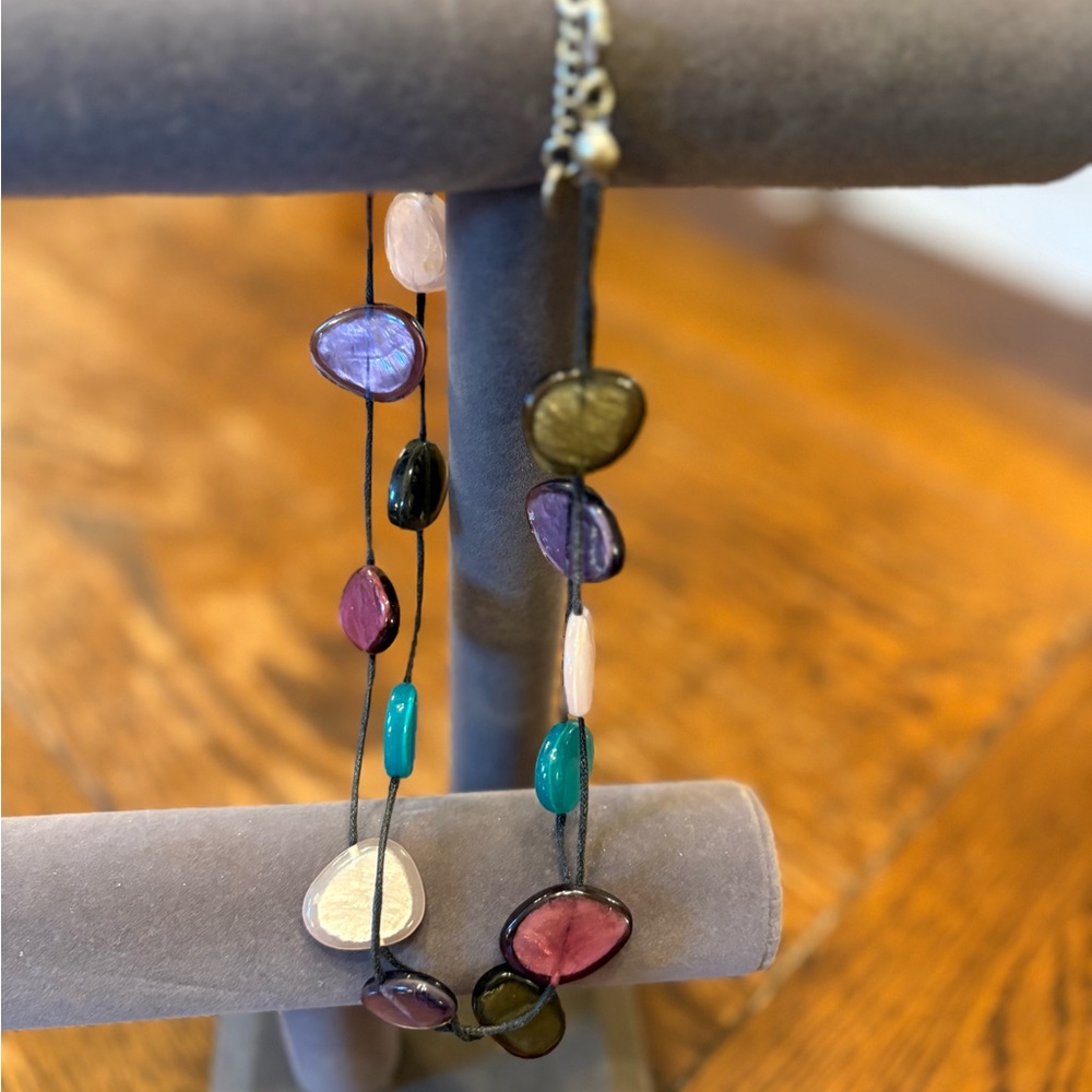 Multicolor Blown Glass Beaded Necklace